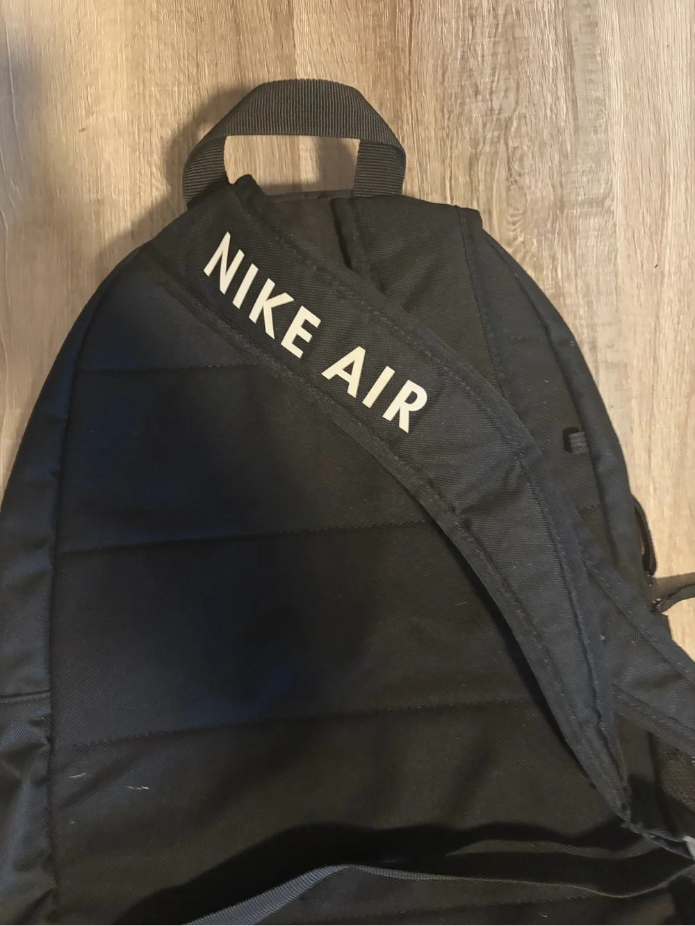 Nike Black Backpack with White Logo and Red 'Air'
